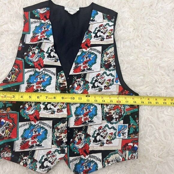 Looney Tunes Vintage 1994 Vest Season's Greetings Christmas Top Unisex One Size - Picture 5 of 11